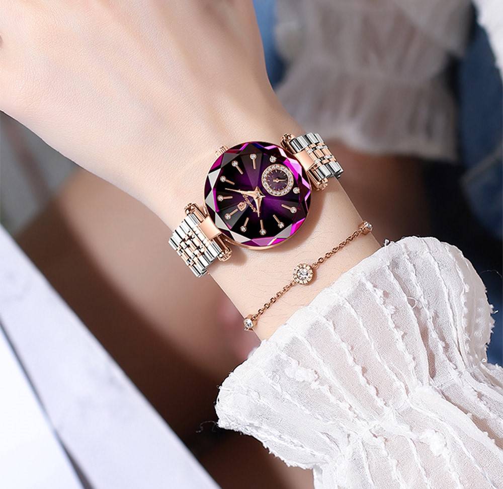 POEDAGAR Luxury Watches For Ladies Waterproof Quartz ALL WATCHES sale 2 WOMEN WATCHES Color : Gold Purple|Gold Blue|Gold Wine Red